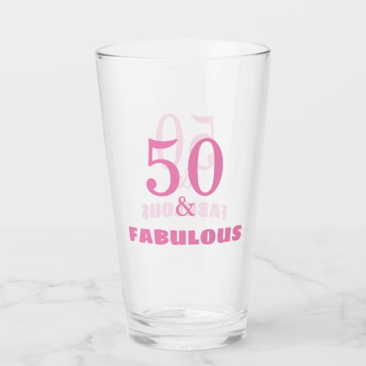 50 en verbluffend roze, stijlvolle bruidsschat van glas (Voorkant)