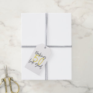 50 er goed uit laten zien verjaardag dank je cadeaulabel