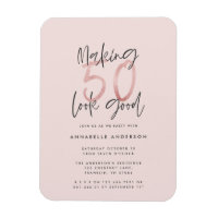 50 er goed uitzien, roze glitter verjaardag