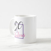 50 et cinquantième tasse de cadeau d'anniversaire (Devant gauche)