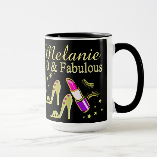 50 ET DIVA D'OR FABULEUX MUG PERSONNALISÉ (Droite)
