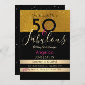 50 et fabuleuse carte de fête d'anniversaire (Devant / Derrière)