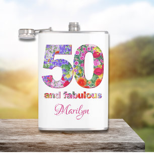 50 et fabuleuse fête d'anniversaire flacon moderne