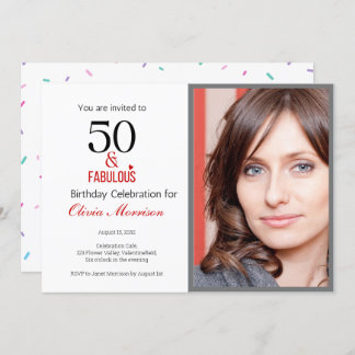 50 et fabuleuse invitation d'anniversaire