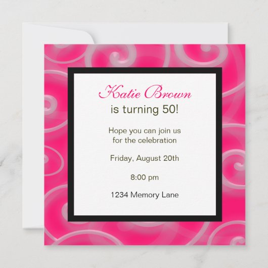 50 et fabuleuse invitation d'anniversaire (Dos)