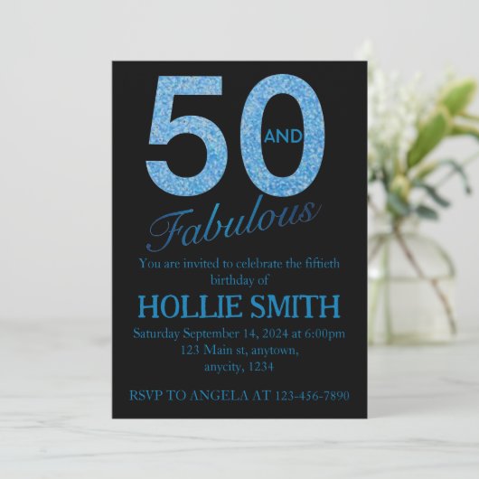 50 et fabuleuse invitation d'anniversaire (Debout devant)