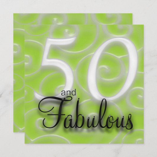 50 et fabuleuse invitation d'anniversaire (Devant / Derrière)
