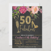 50 et fabuleuse invitation d'anniversaire femme ad (Devant)