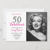 50 et fabuleuse invitation de fête d'anniversaire (Devant)