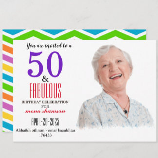 50 et fabuleuse invitation de fête d'anniversaire