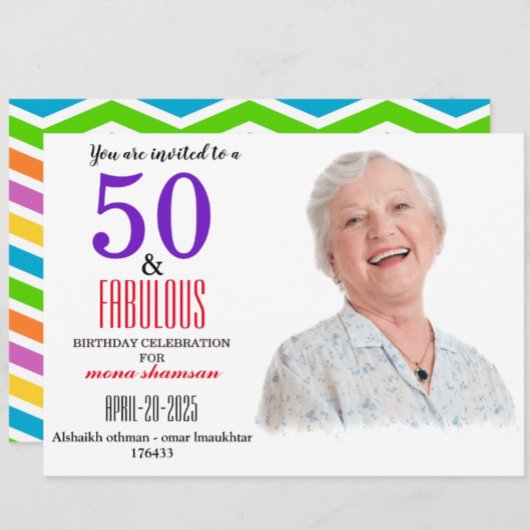 50 et fabuleuse invitation de fête d'anniversaire