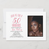 50 et fabuleuse invitation de fête d'anniversaire (Devant)