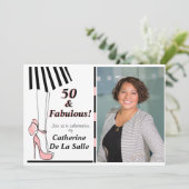 50 et fabuleuse invitation photo en noir rose (Debout devant)