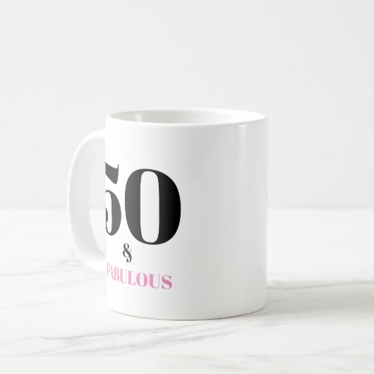 50 et fabuleuse Mug rose (Devant gauche)