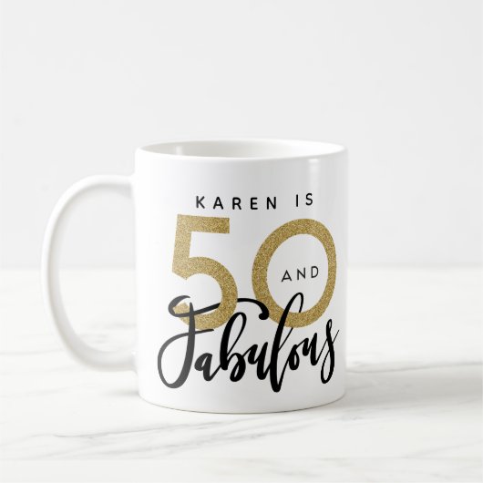 50 et fabuleuse tasse d'anniversaire (Gauche)