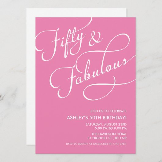 50 et fabuleuses invitations (Devant / Derrière)