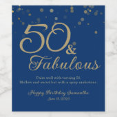 50 et fabuleux 50e anniversaire Étiquette de vin d (Étiquettes simples)