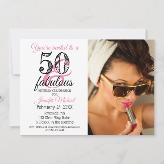 50 et fabuleux 50e anniversaire Invitation (Devant)