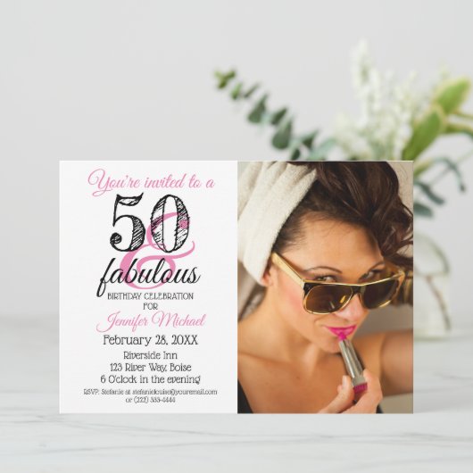 50 et fabuleux 50e anniversaire Invitation (Debout devant)