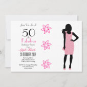 50 et fabuleux 50e anniversaire Invitation Chevron (Devant)