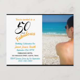 50 et fabuleux 50e anniversaire Invitation photo
