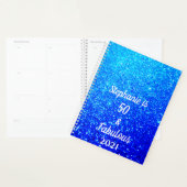 50 Et Fabuleux Anniversaire Deep Blue Ombre Glitte (Devant avec enveloppe)