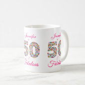50 et Fabuleux Anniversaire Mug (Devant droit)