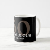 50 et fabuleux avec le nom Anniversaire Mug (Devant droit)