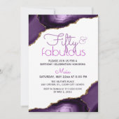 50 et fabuleux blanc violet Agate Invitation (Devant)