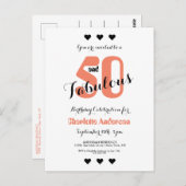 50 et fabuleux corail 50e anniversaire Invitation (Devant / Derrière)