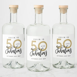 50 et fabuleux étiquette de fête d'anniversaire