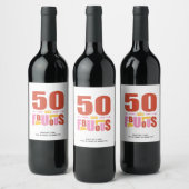 50 et fabuleux Étiquette de vin typographique d'an (Bouteilles)