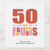 50 et fabuleux Étiquette de vin typographique d'an (Étiquettes simples)