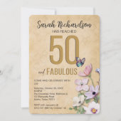 50 et Fabuleux Fleur sauvage Invitation (Devant)