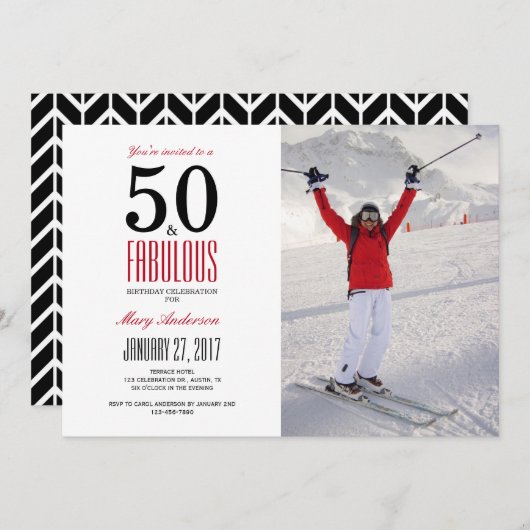 50 et fabuleux | Invitation à la fête du 50e anniv (Devant / Derrière)