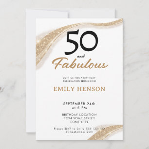 50 et Fabuleux Invitation d'anniversaire des 50 an