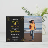 50 et Fabuleux Invitation d'anniversaire style Art (Debout devant)