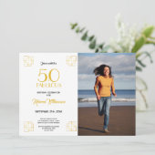 50 et Fabuleux Invitation d'anniversaire style Art (Debout devant)