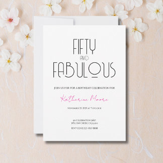 50 et Fabuleux | Invitation pour une fête d'annive