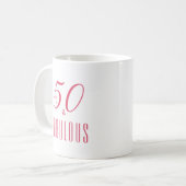 50 et fabuleux Pink Elegant Heart Coffee Mug (Devant gauche)