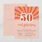 50 et fabuleux Retro 50e anniversaire Invitation (Devant / Derrière)