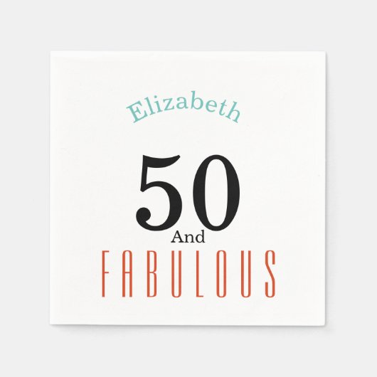 50 et fabuleux serviettes en papier de fête d'anni (Devant)