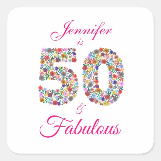 50 et fabuleux Sticker de célébration d'anniversai (Devant)