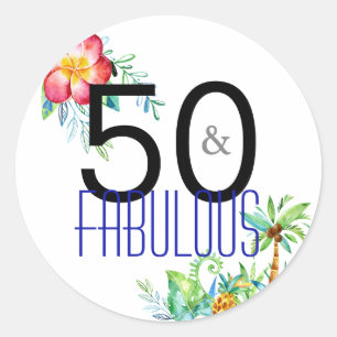 50 et fabuleux Stickers Tropical 50th Birthday