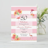 50 et fabuleux Tropical Pink Invitation d'annivers (Debout devant)