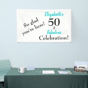 50 et Fabuleux Turquoise Anniversaire bannière