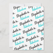50 et Fabuleux Turquoise Black Script Invitation (Dos)