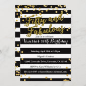 50 et Fabulous 50e anniversaire invitation (Devant / Derrière)