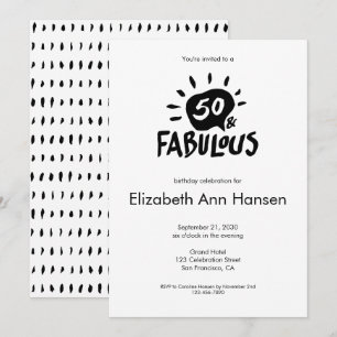 50 et Fabulous Black 50e anniversaire Invitation