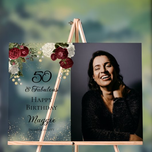 50 et Fabulous Glam Rose Floral fête d'anniversair (Neutre)